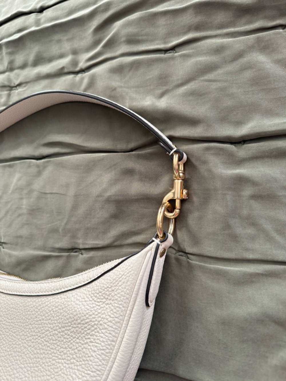 Coach Pebbled Leather Aria Shoulder Bag / Chalk - Picture 6 of 12